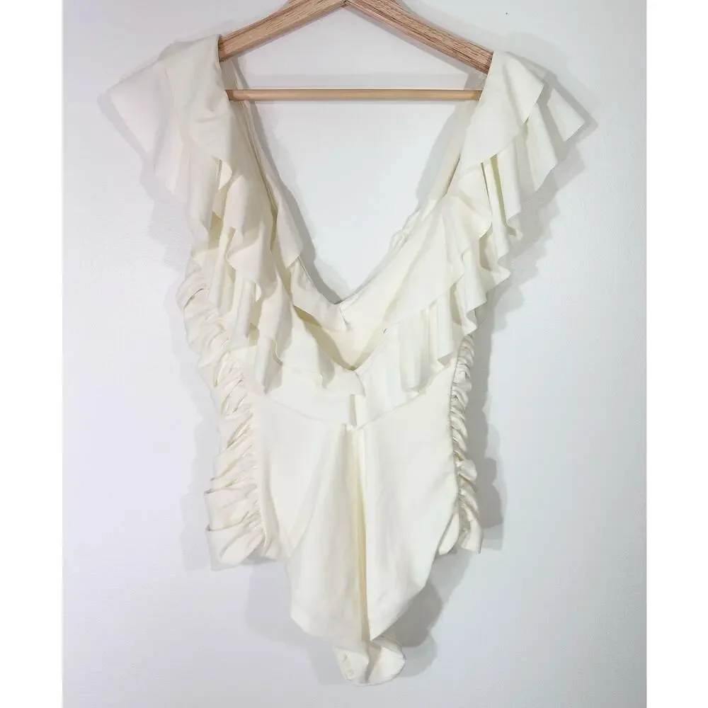 NWT Devon Windsor Bonnie Full Piece‎ Swimsuit | Off White Cream Ivory | SZ S - Picture 5 of 11